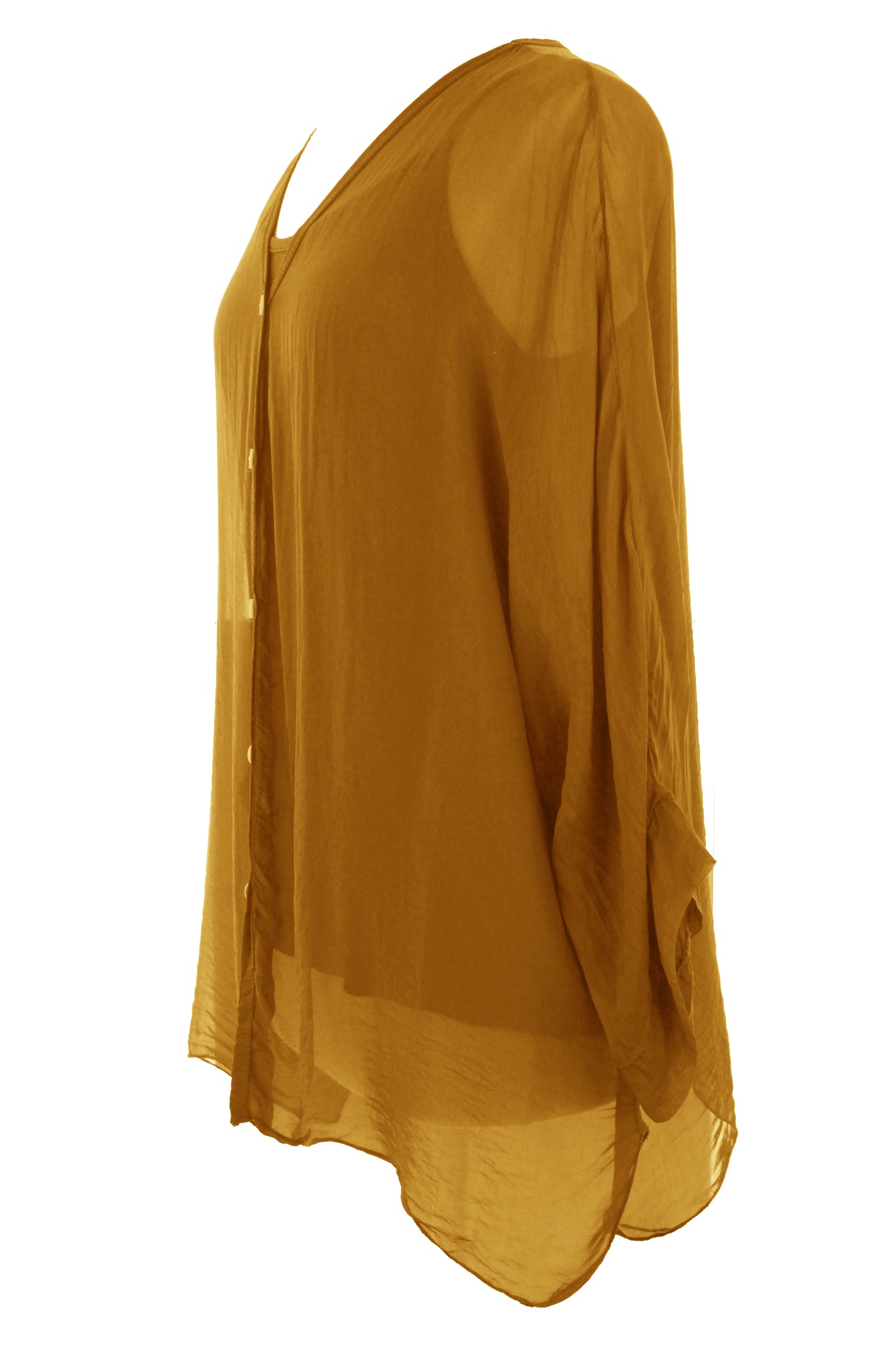 V Neck Silk Shirt with Vest