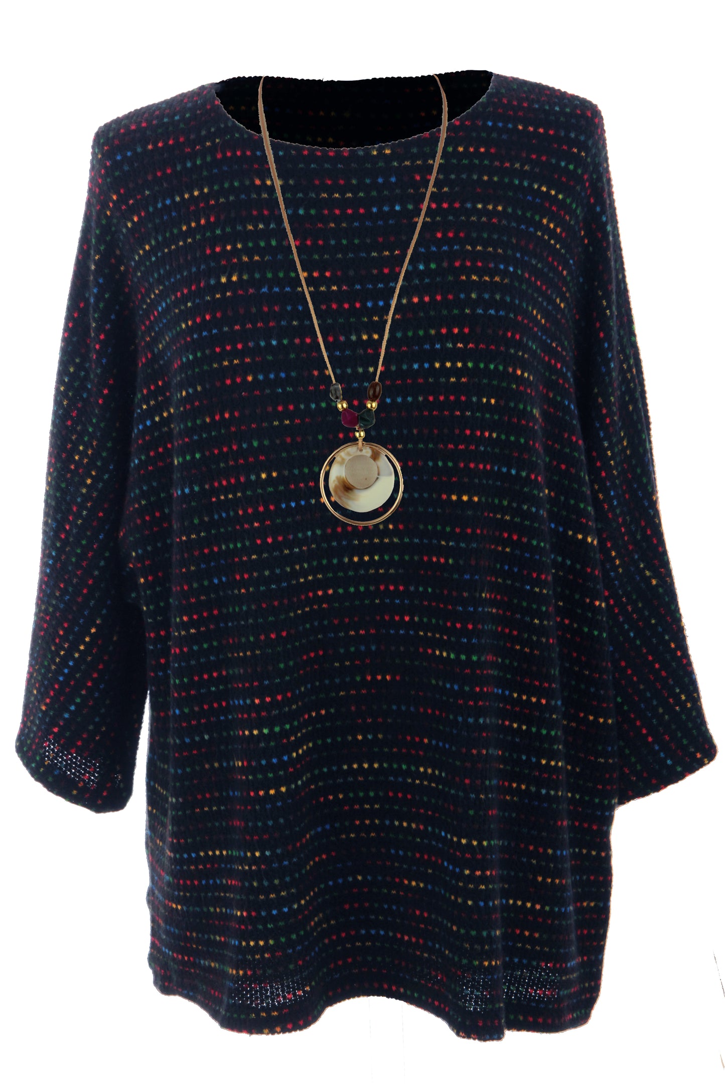 Batwing Tweed Necklace Top