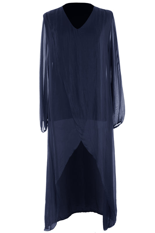 Crossover Asymmetric Silk Tunic