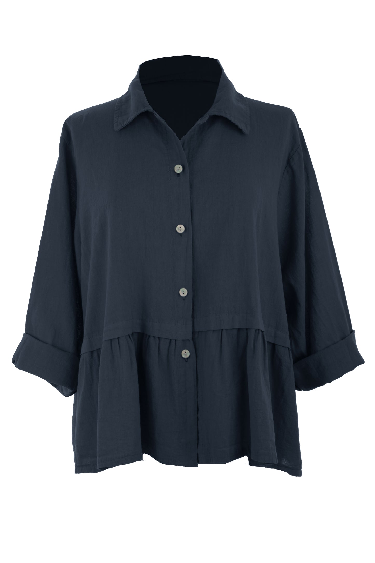 Frill Panel Linen Shirt