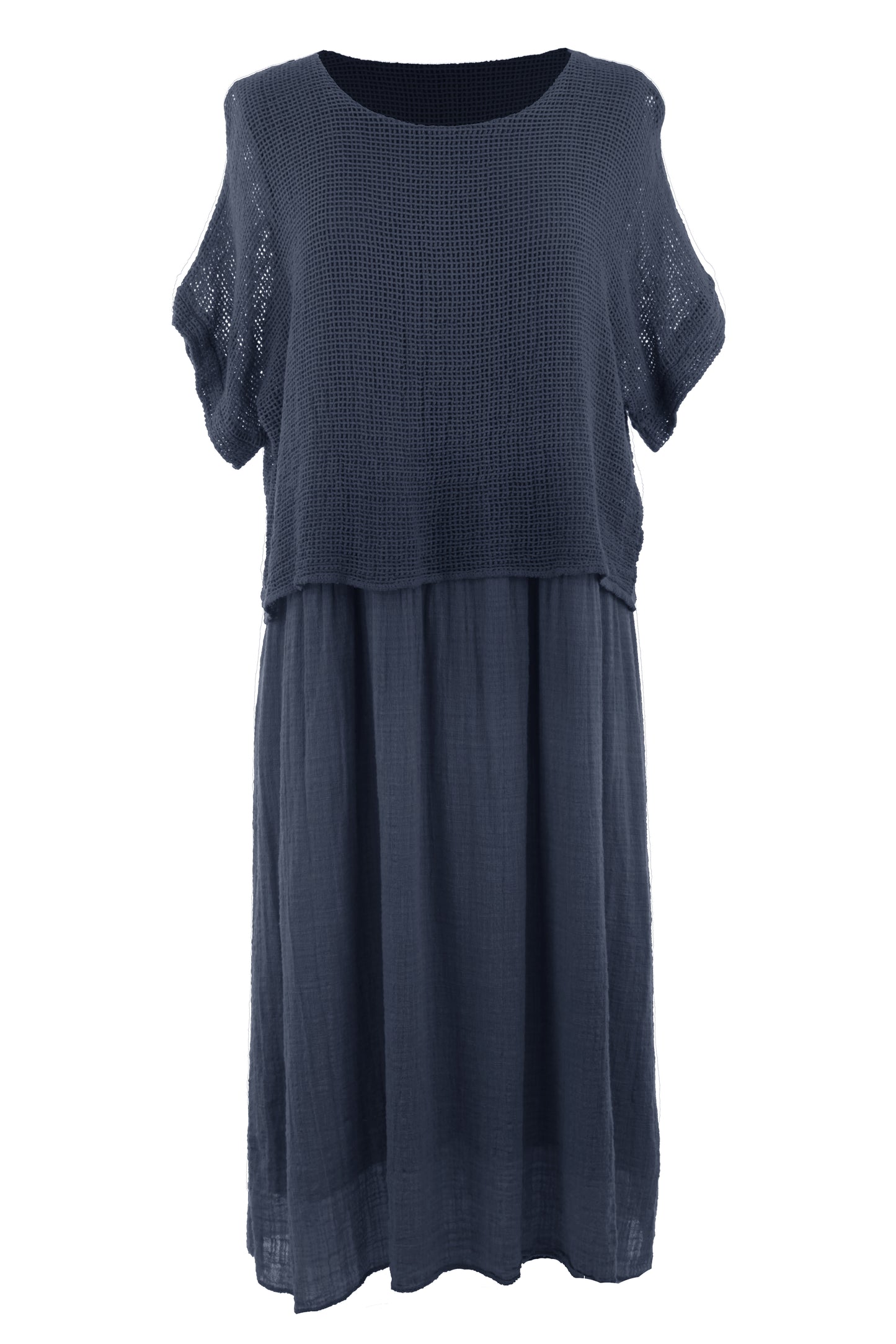 Mesh Shrug Cotton Midi