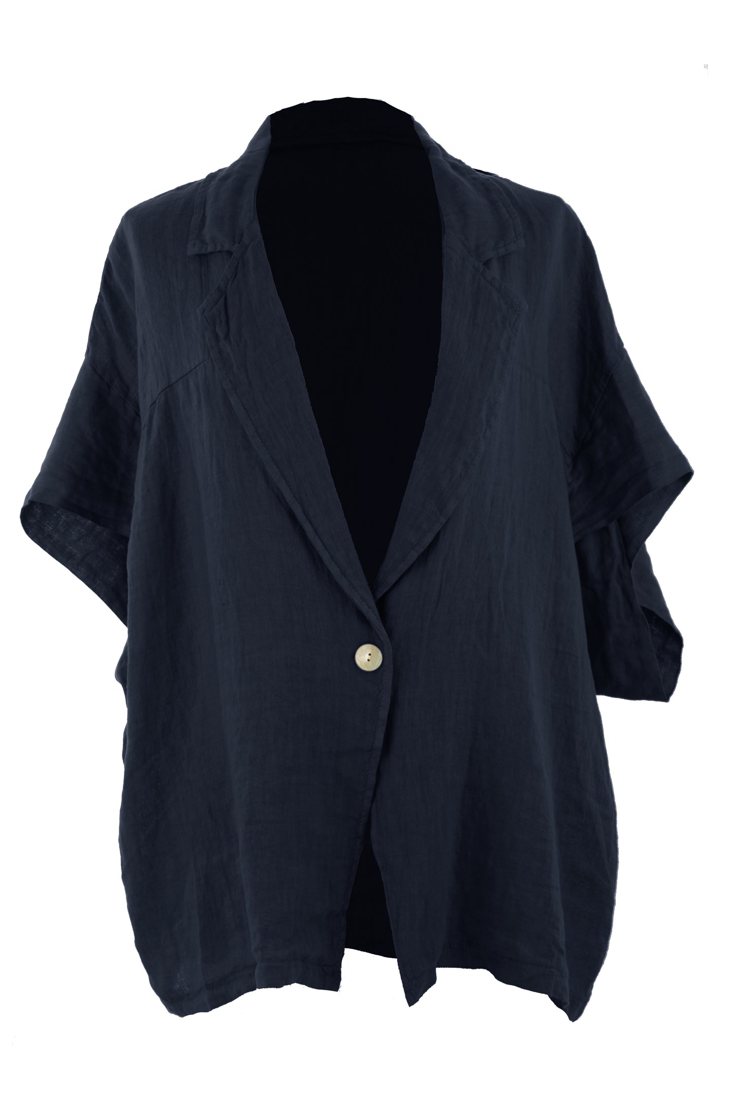 One Button Linen Jacket