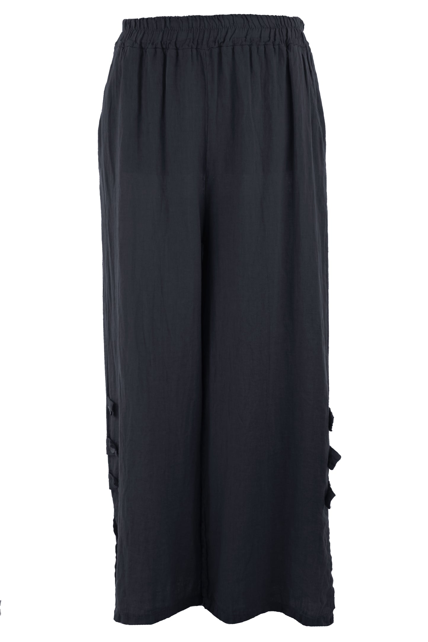 Tab Button Detail Linen Trouser