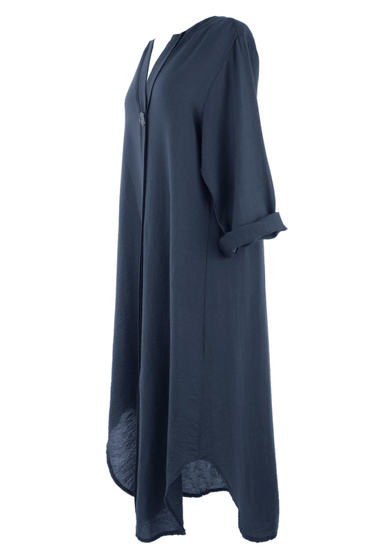 One Button Detail Midi Dress