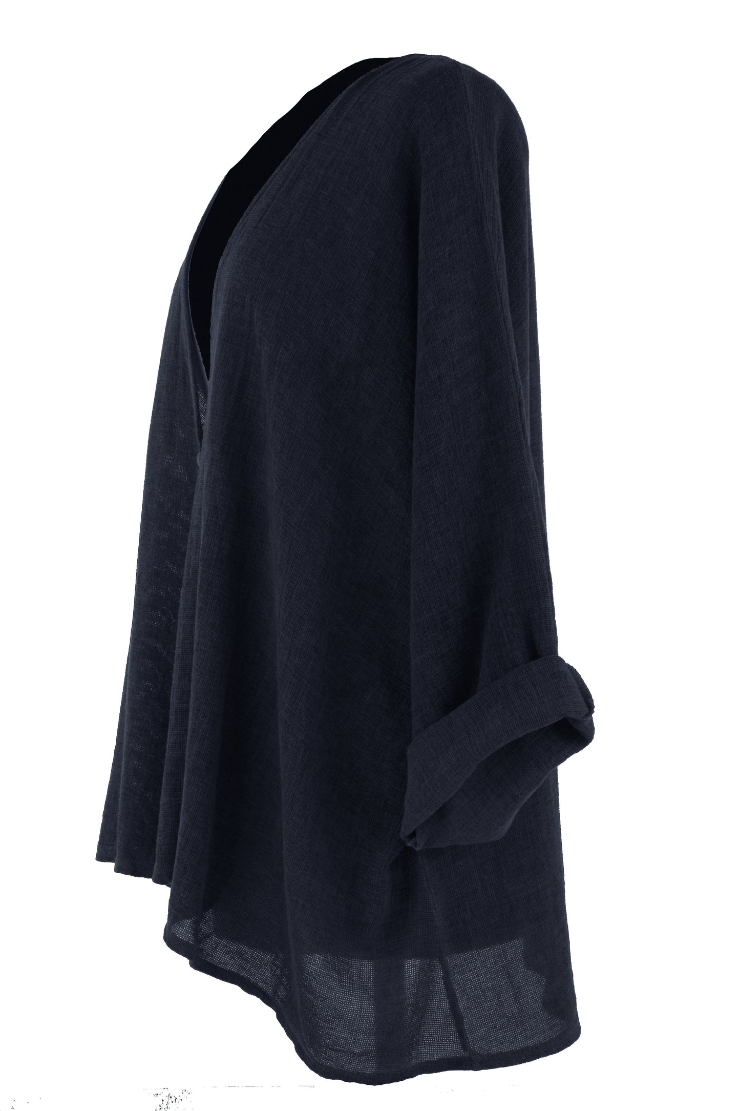 One Button Linen Cardigan