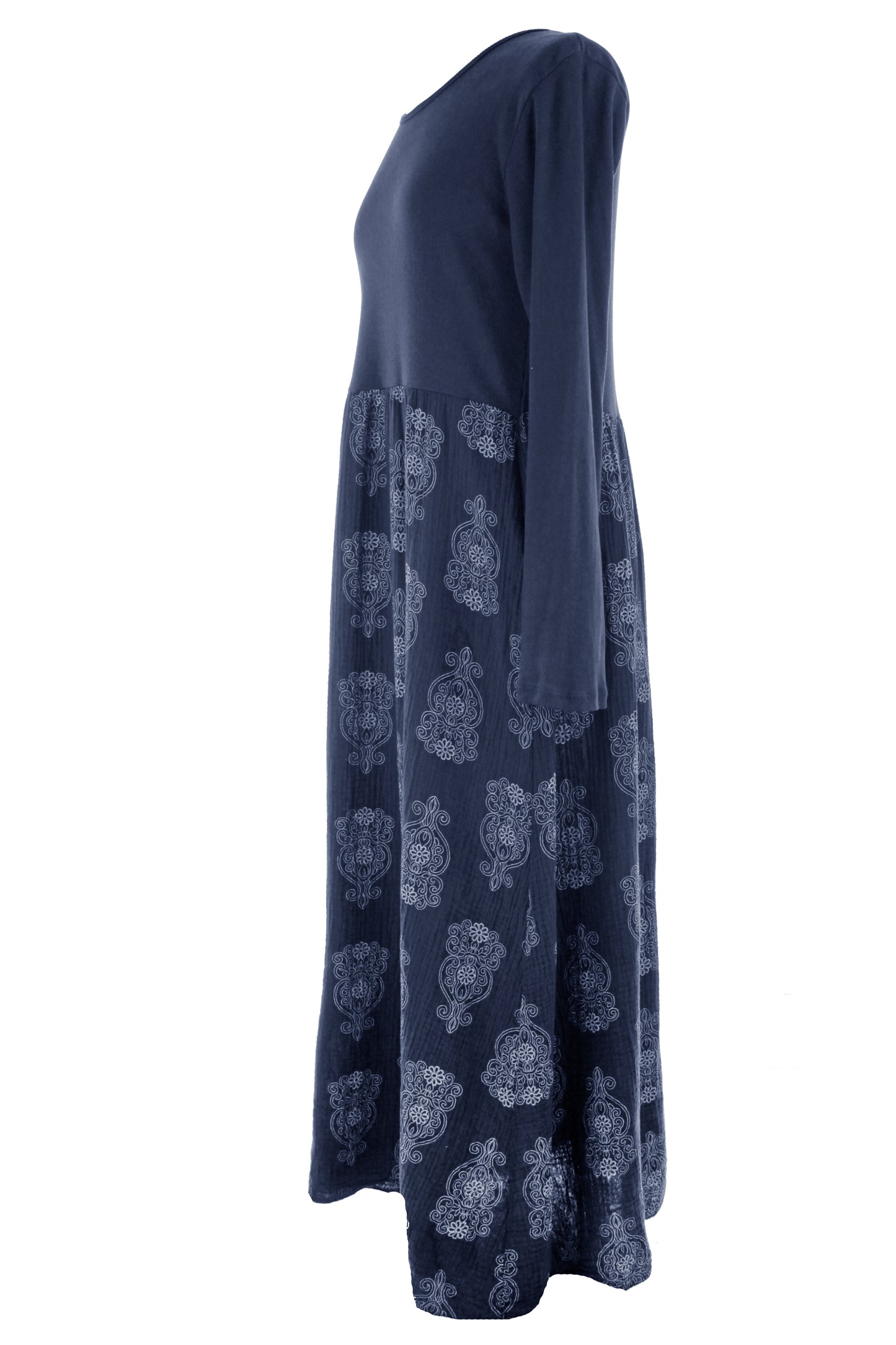2 Pocket Mandala Print Midi Dress