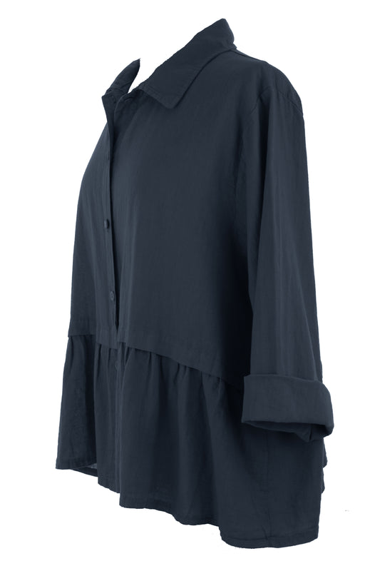 Frill Panel Linen Shirt