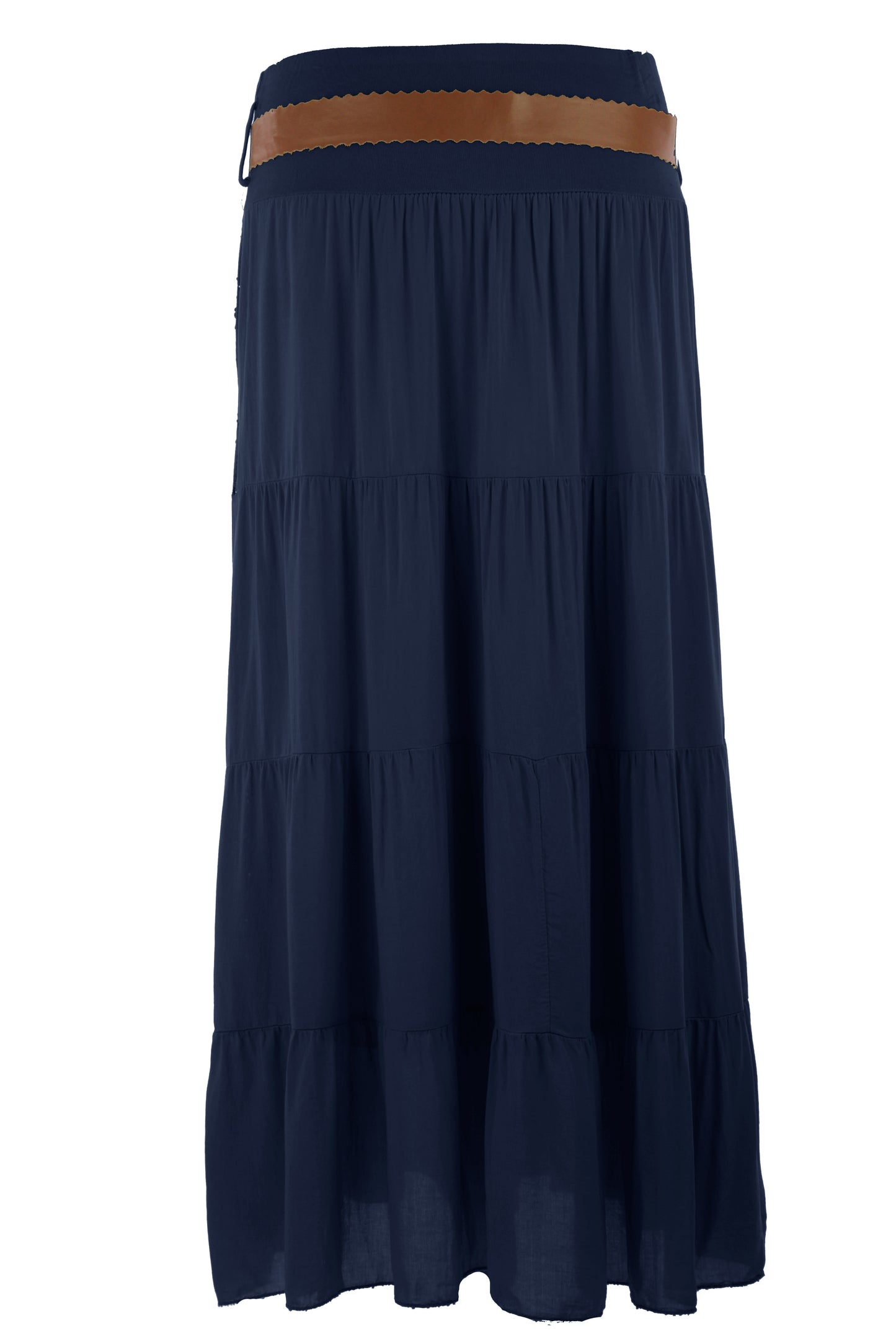 Crochet Tiered Belt Midi Skirt