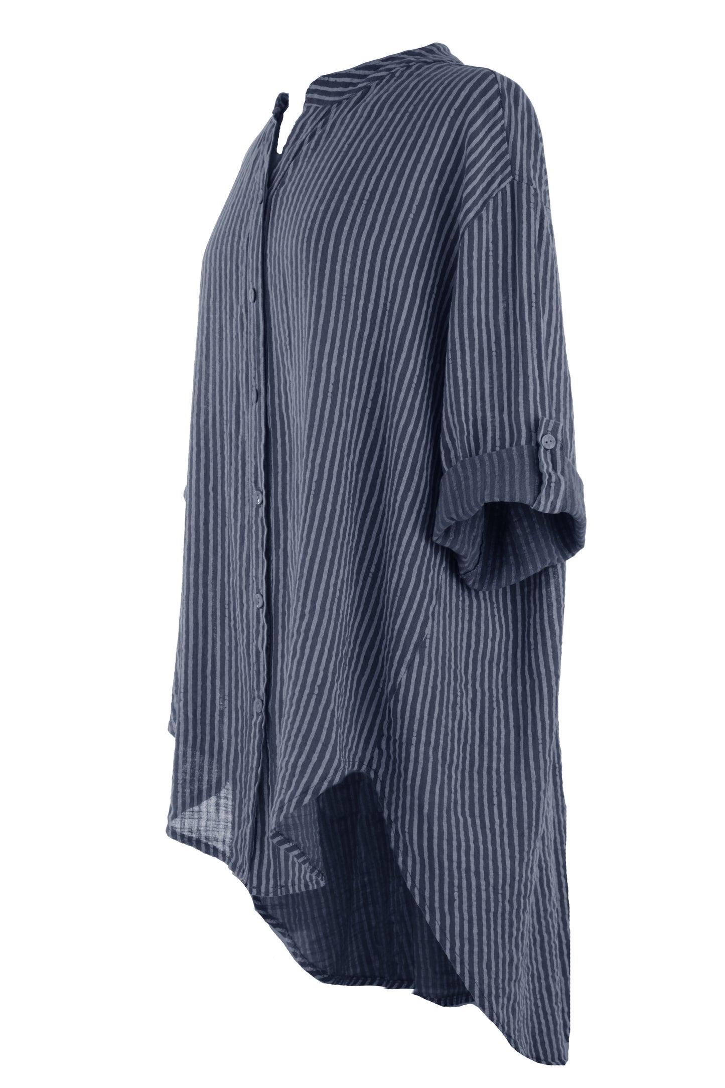 Stripe Hi Low Cotton Shirt