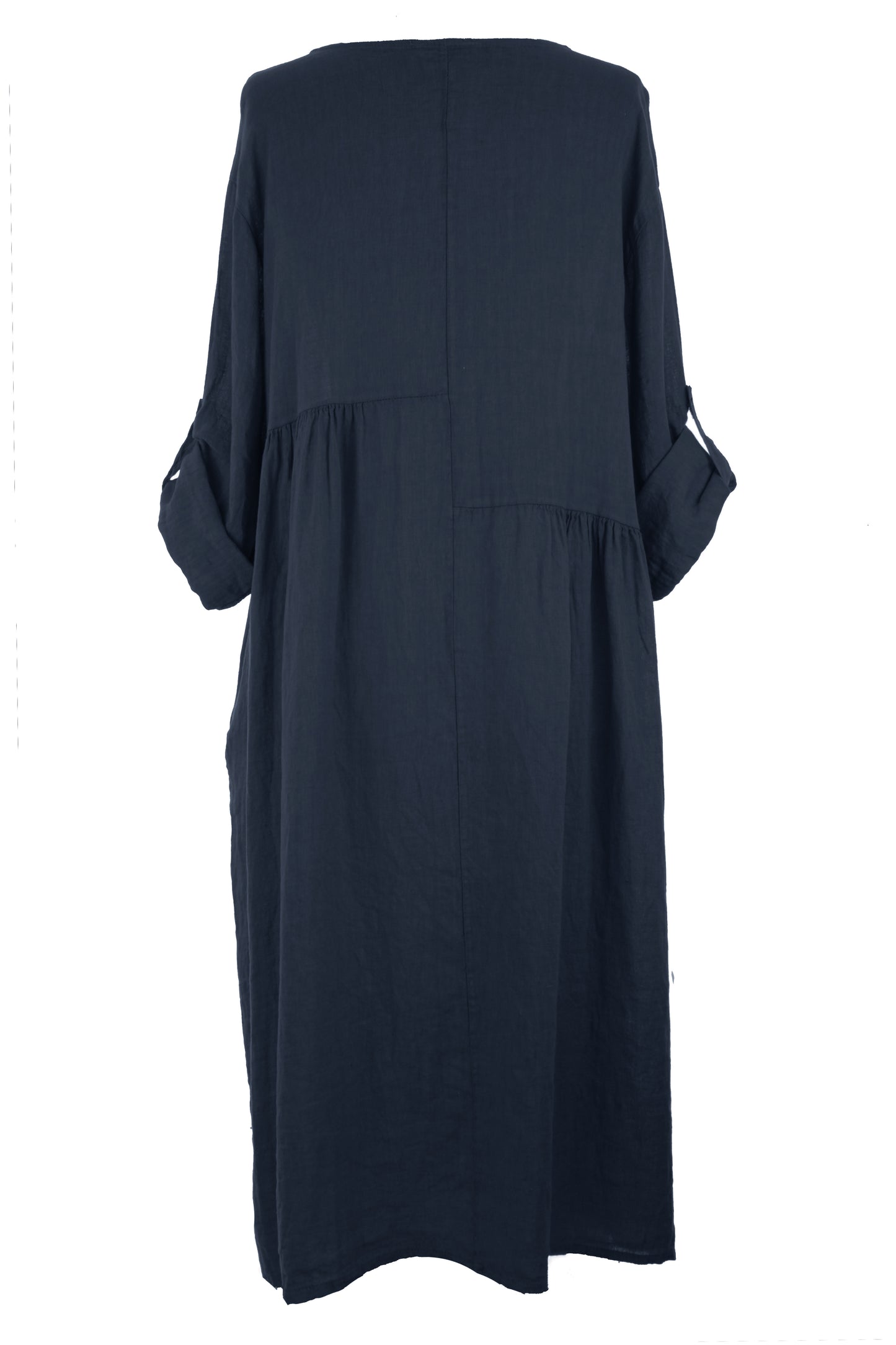 Pleat Panel Linen Dress