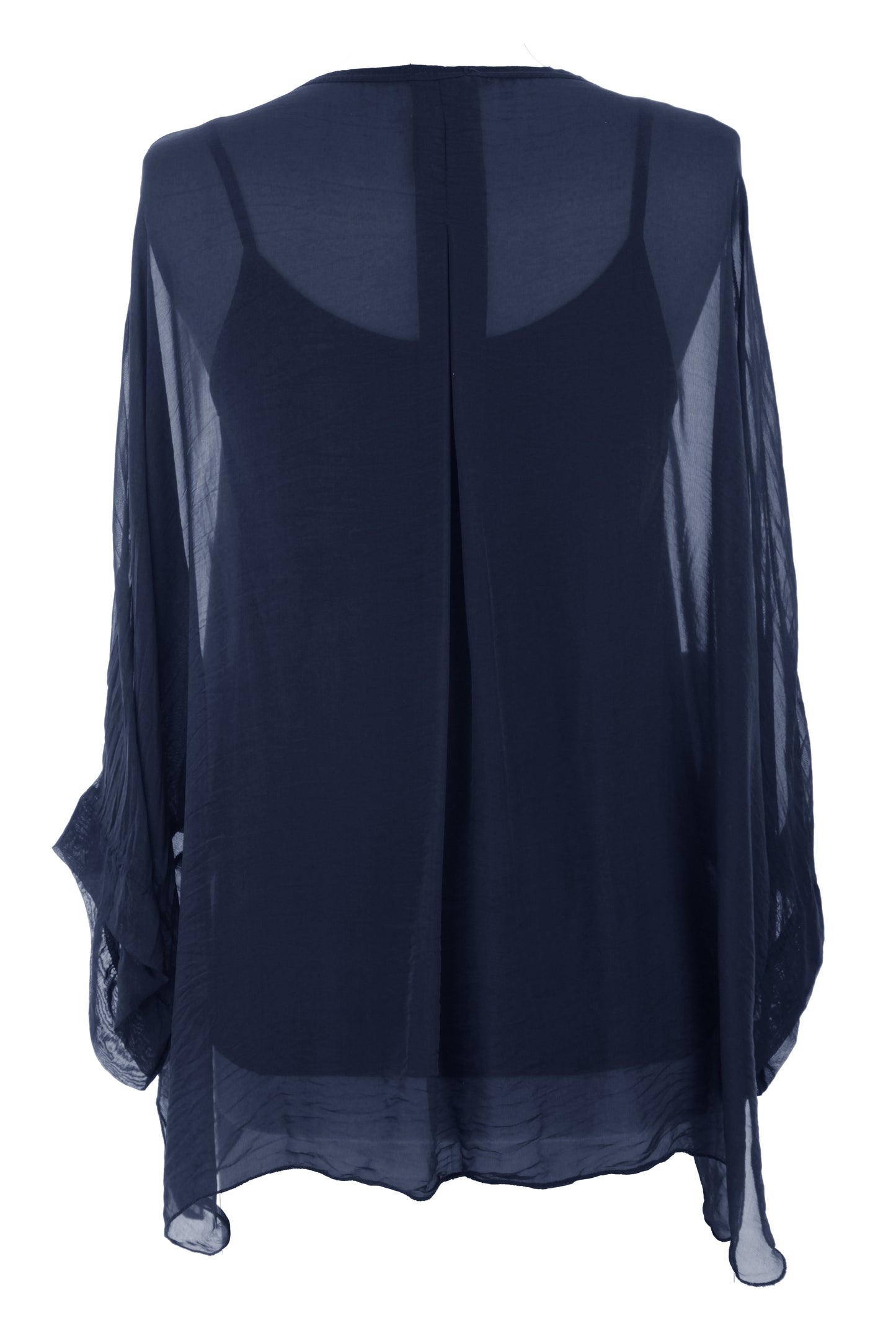 V Neck Silk Shirt with Vest