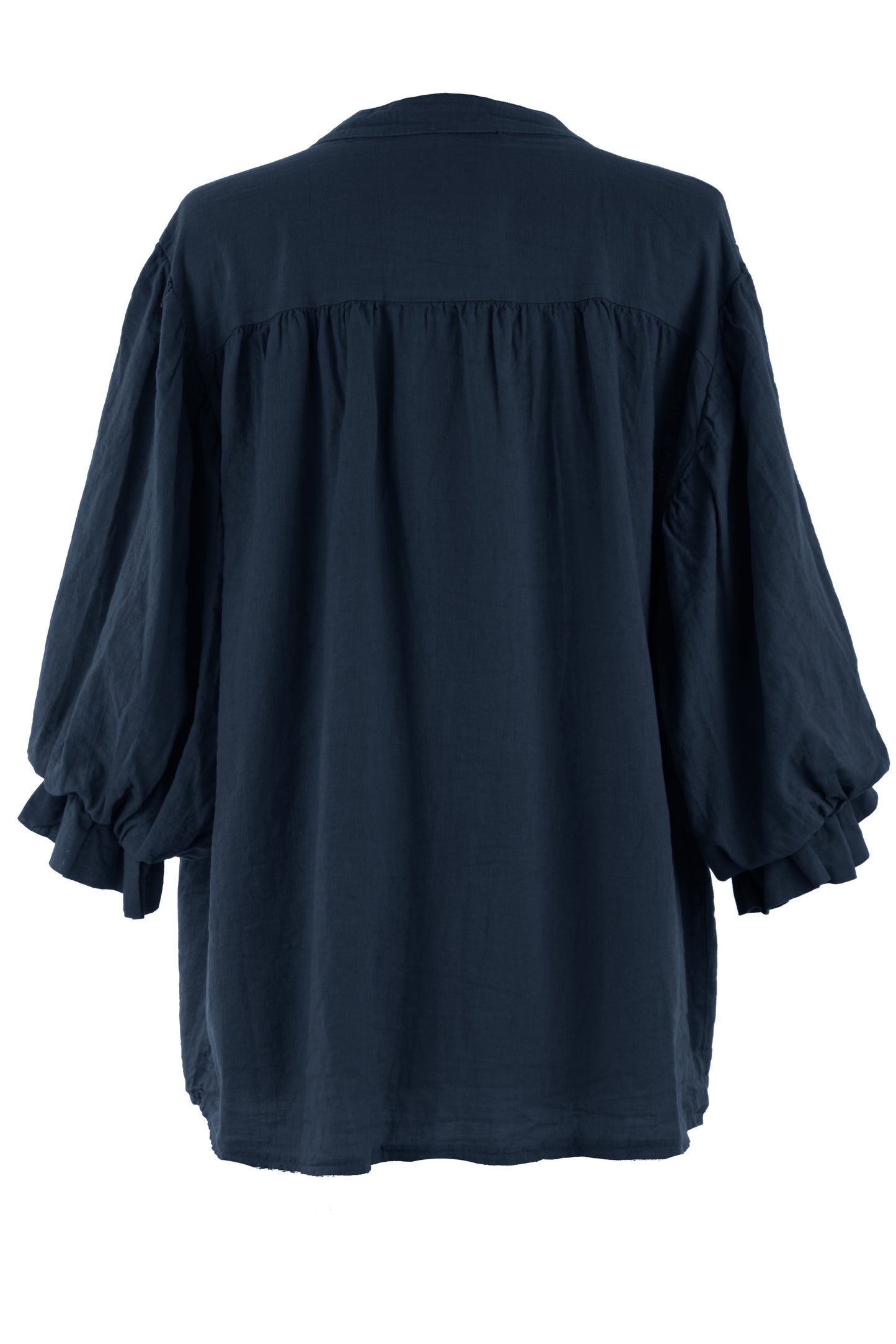 3/4 Balloon Sleeve Linen Shirt