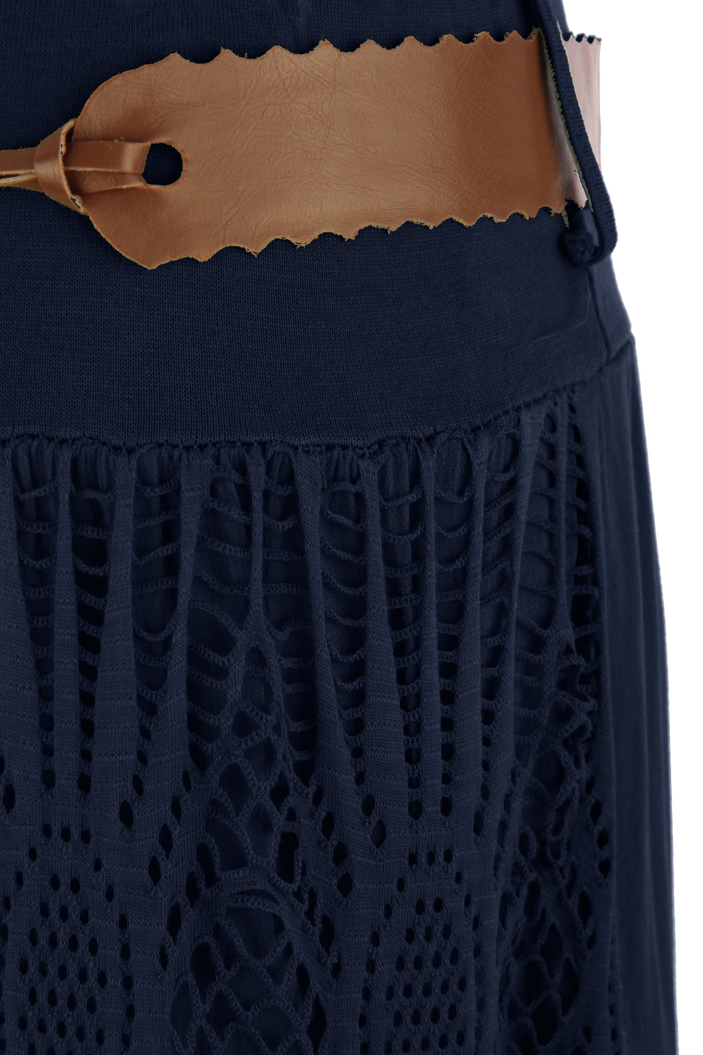 Crochet Tiered Belt Midi Skirt