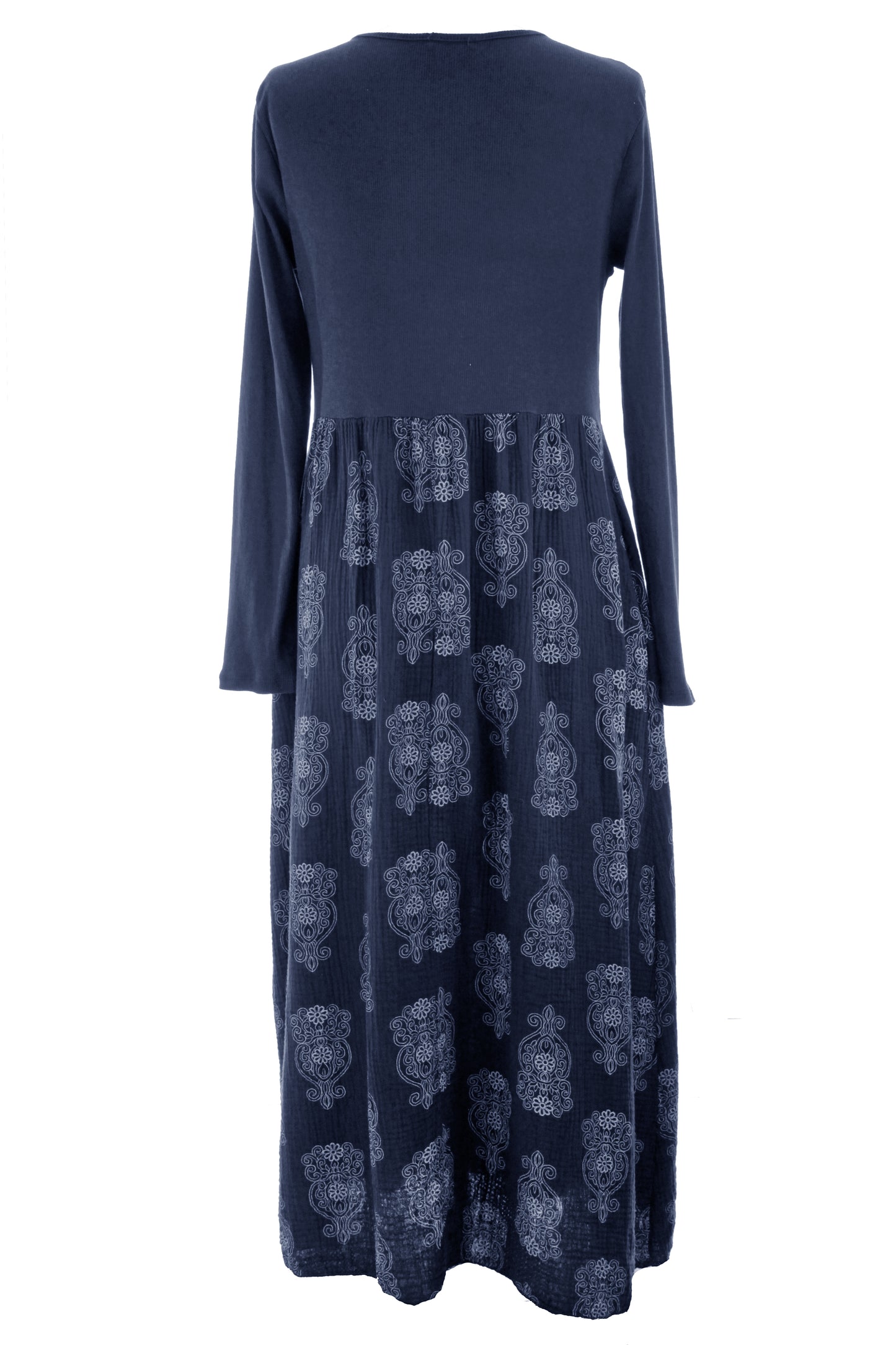 2 Pocket Mandala Print Midi Dress