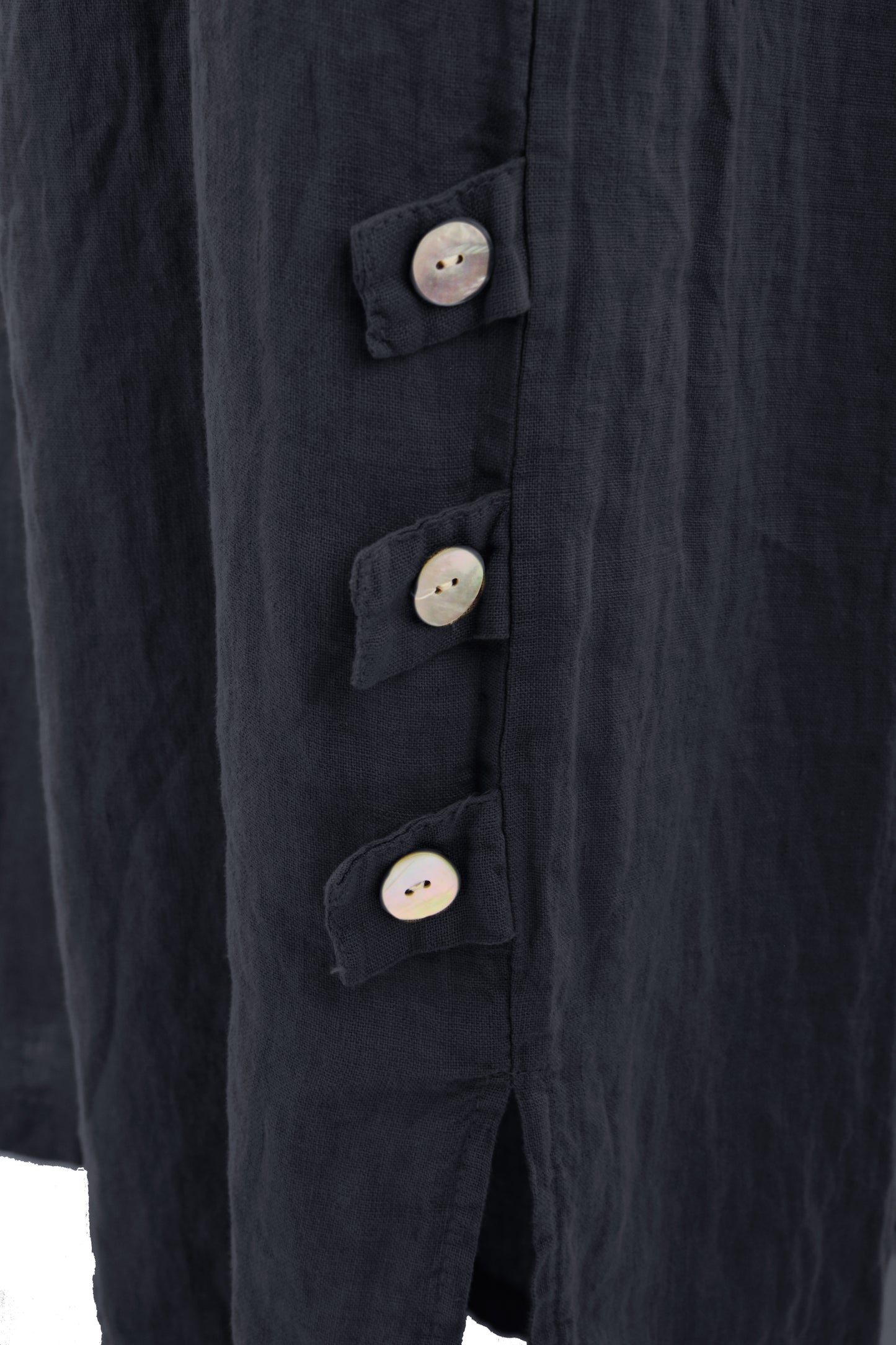 Tab Button Detail Linen Trouser