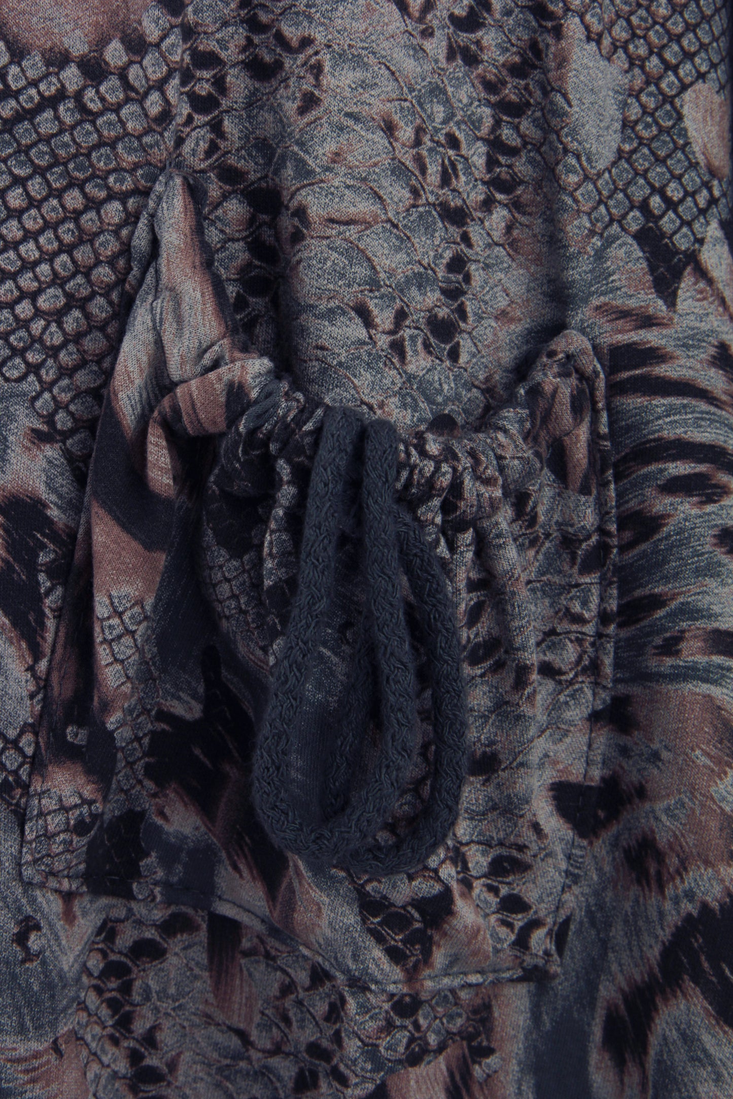 Abstract Leopard Print Cowl Neck Dress