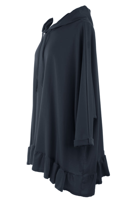 Frill Hem Hooded Tunic
