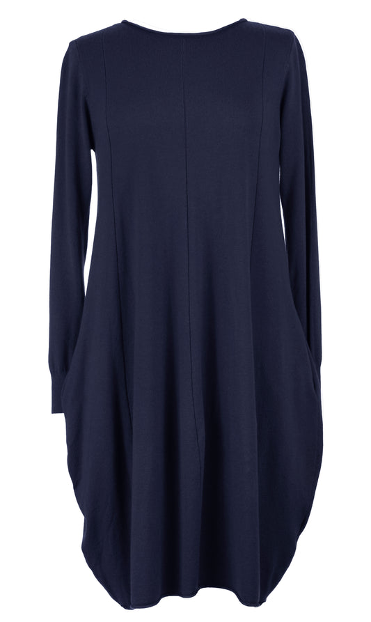 2 Pocket Panel Detail Knit Dress