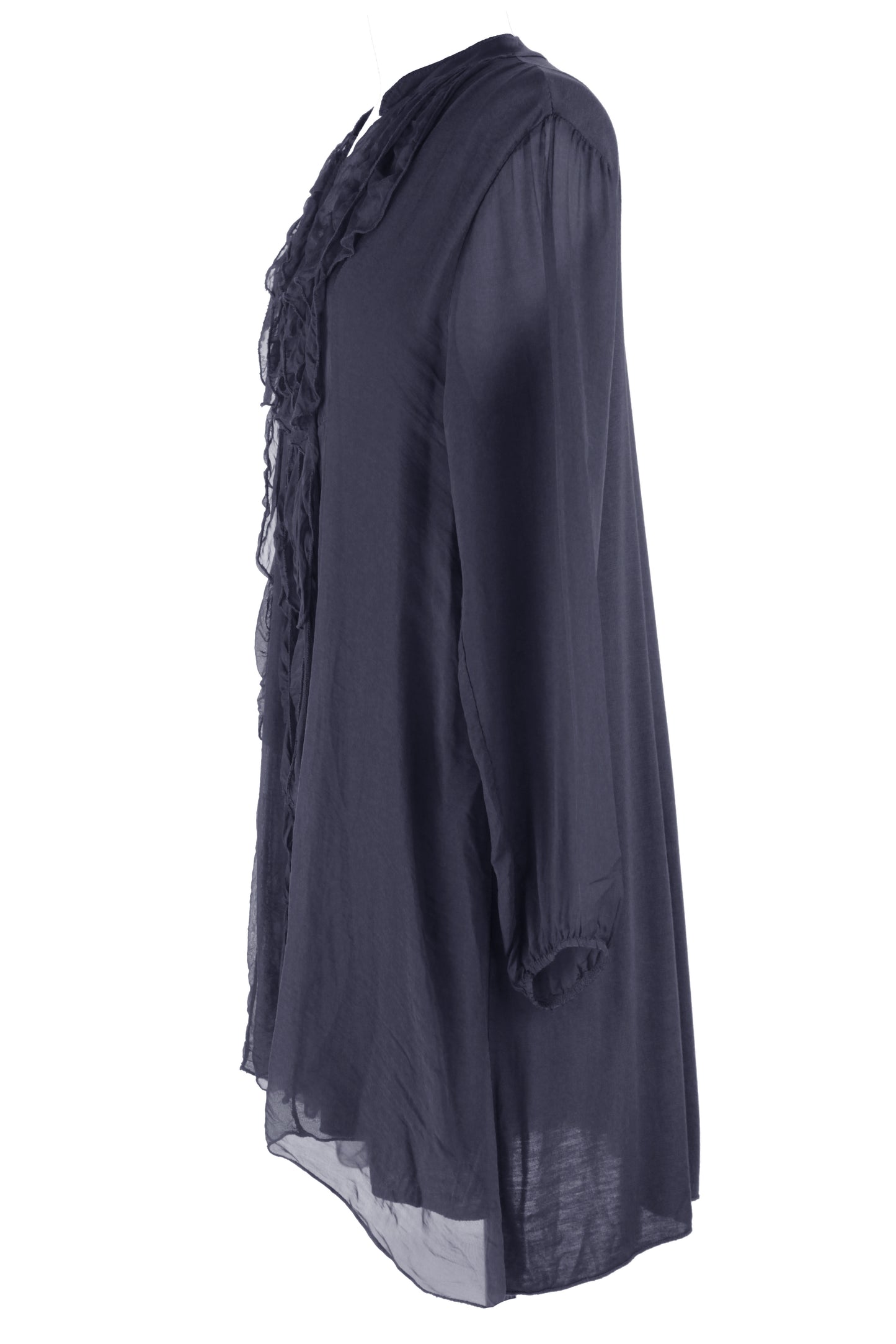 Frill Tassel Silk Blouse