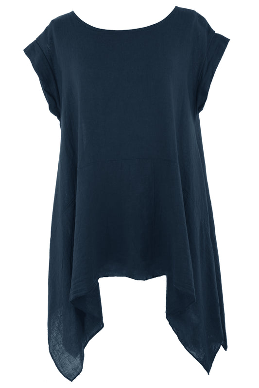 Hanky Hem Linen Top