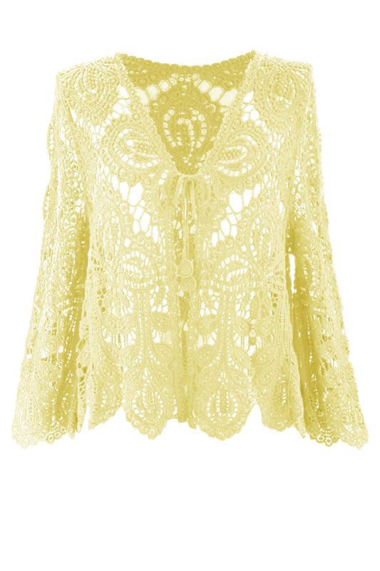 Tie Front Crochet Cardigan