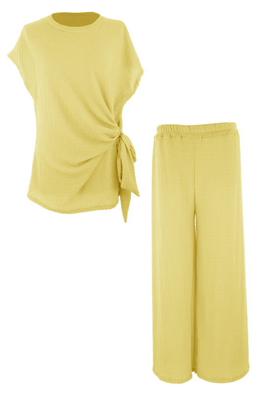 Side Tie Top Trouser Set