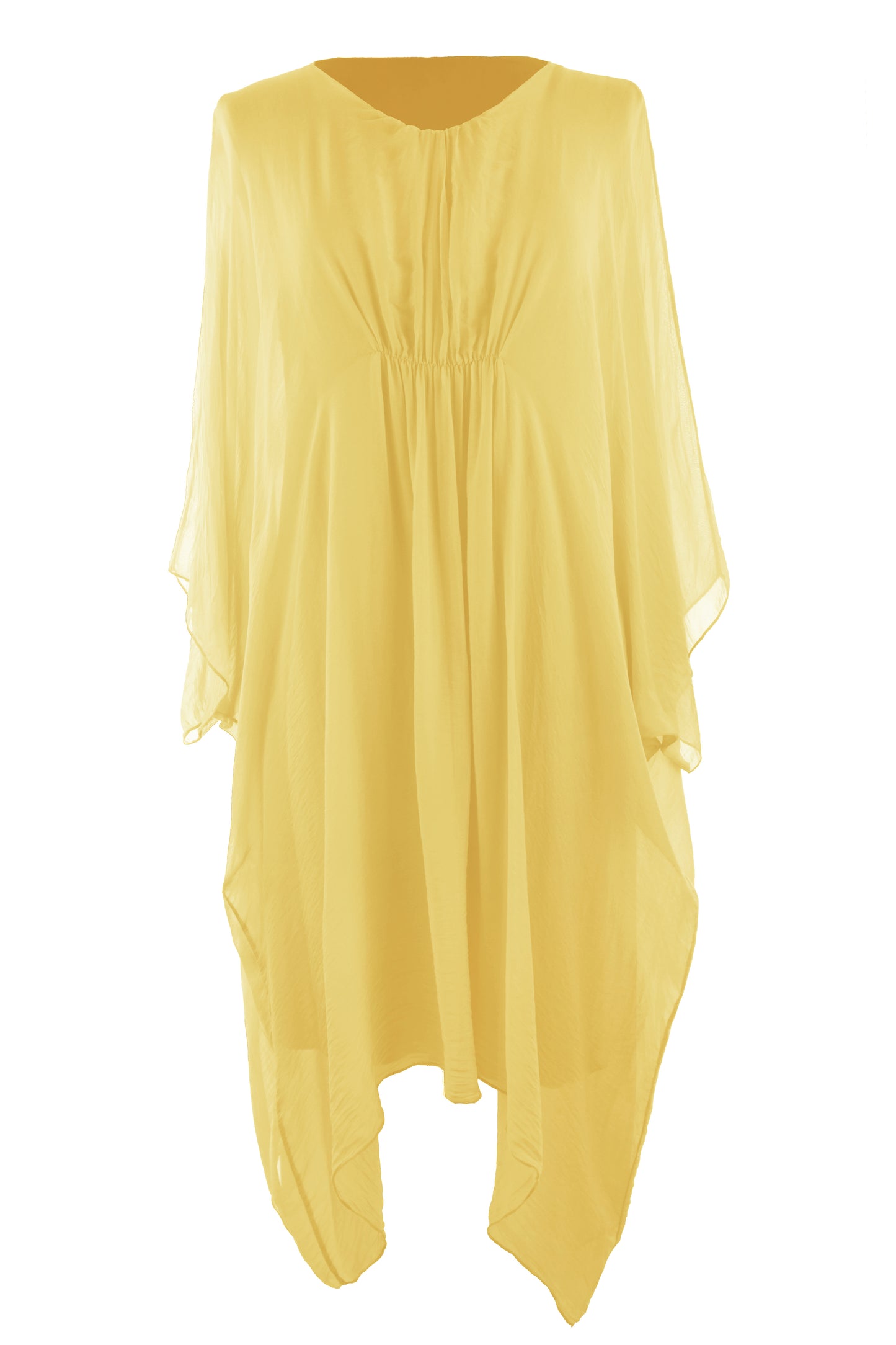 Ruched Front Silk Dress