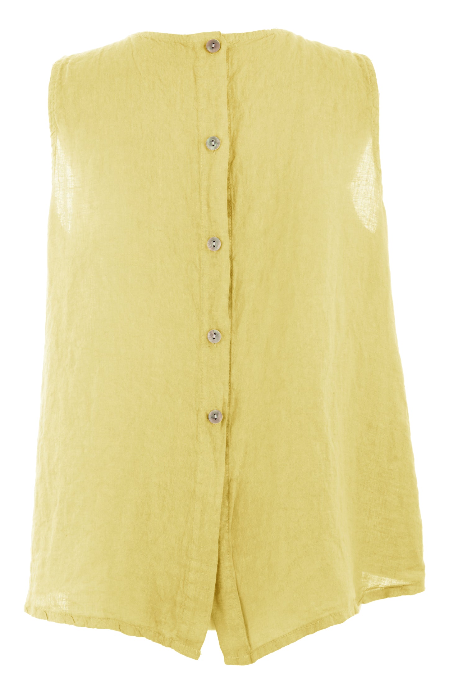 Sleeveless Button Back Linen Top