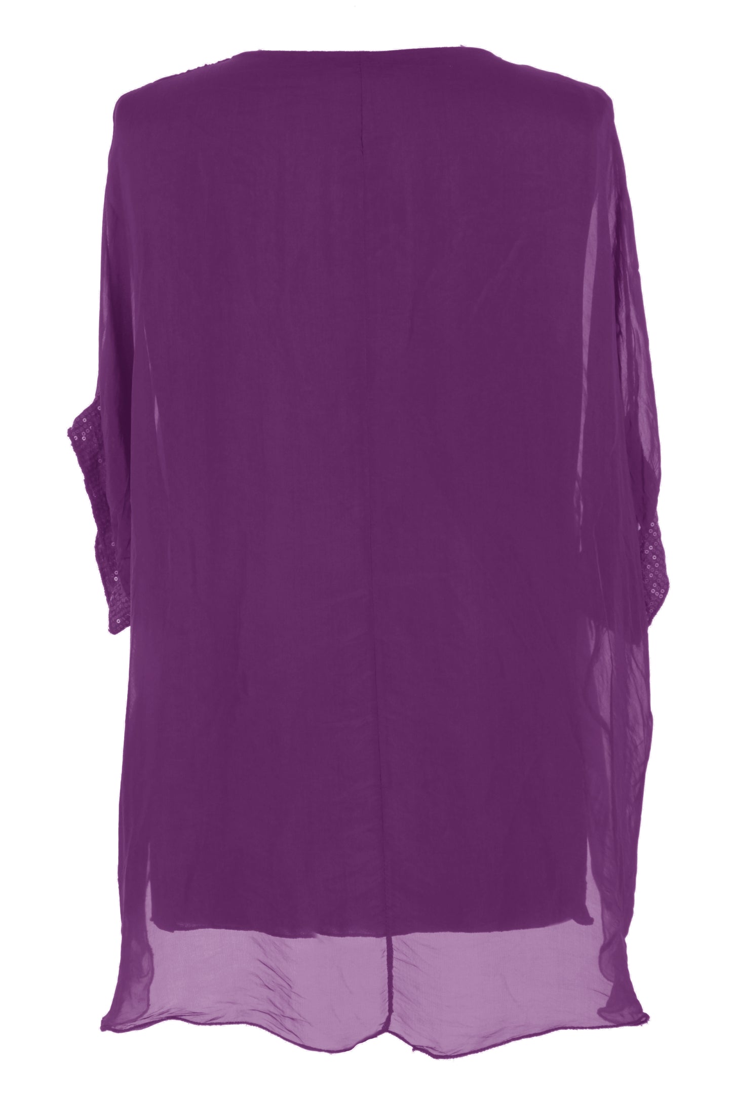 Sequin Hem Silk Top