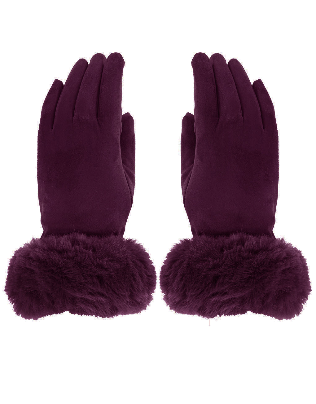 Faux Fur Cuff Suede Gloves