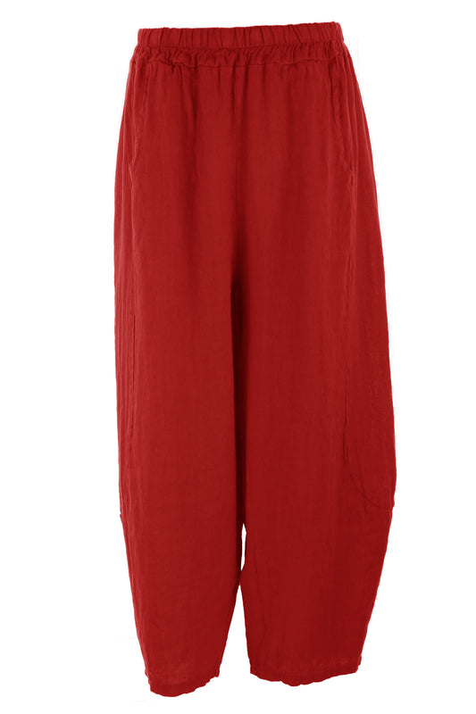 2 Pocket Barrel Leg Linen Trouser