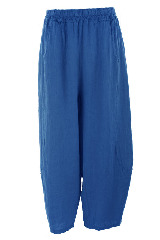 2 Pocket Barrel Leg Linen Trouser