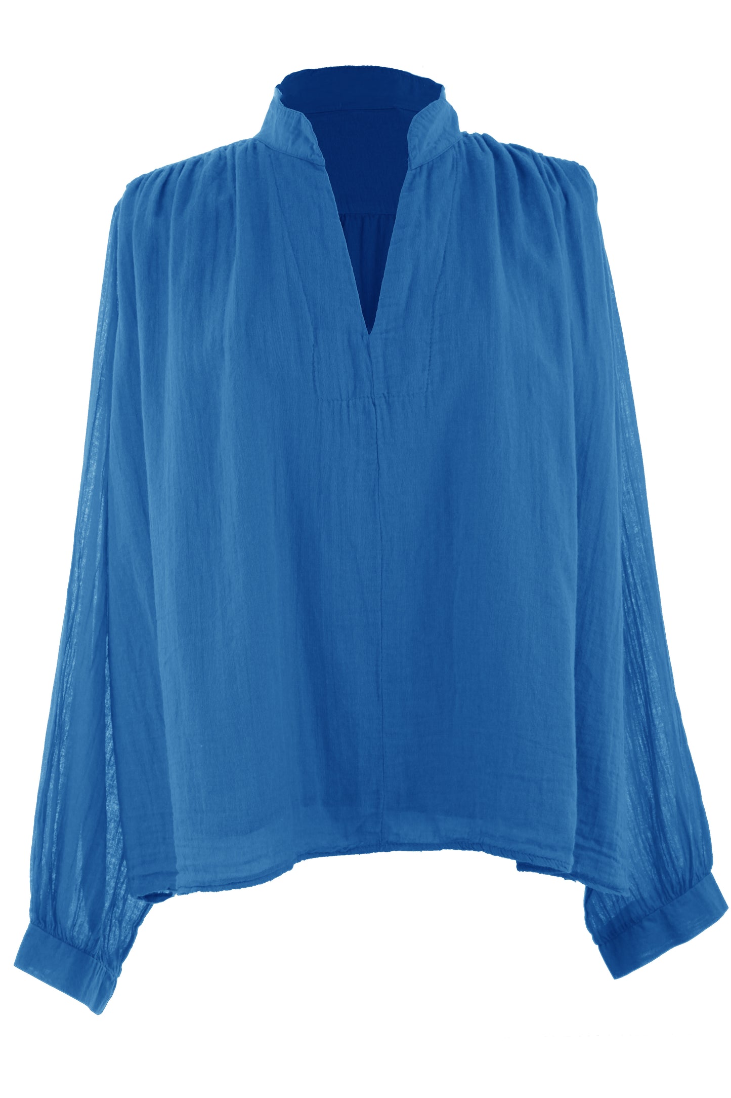 Ruched Shoulder Cotton Top