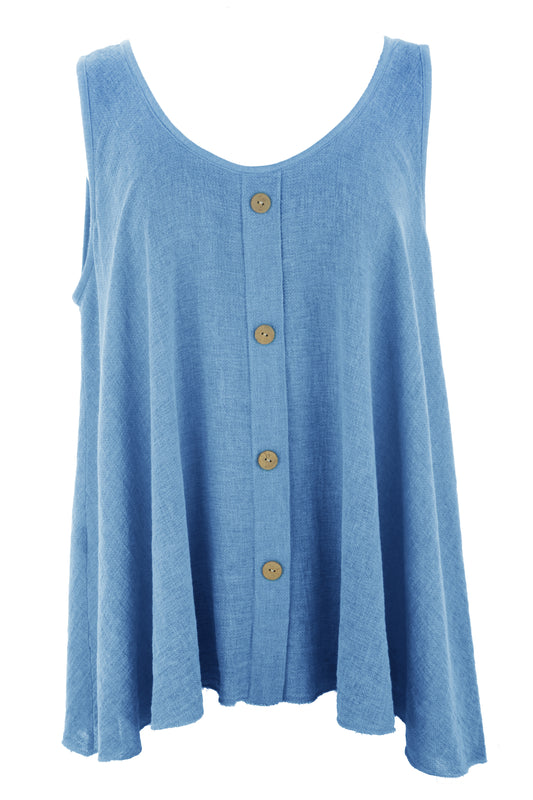 Button Detail Teabag Vest