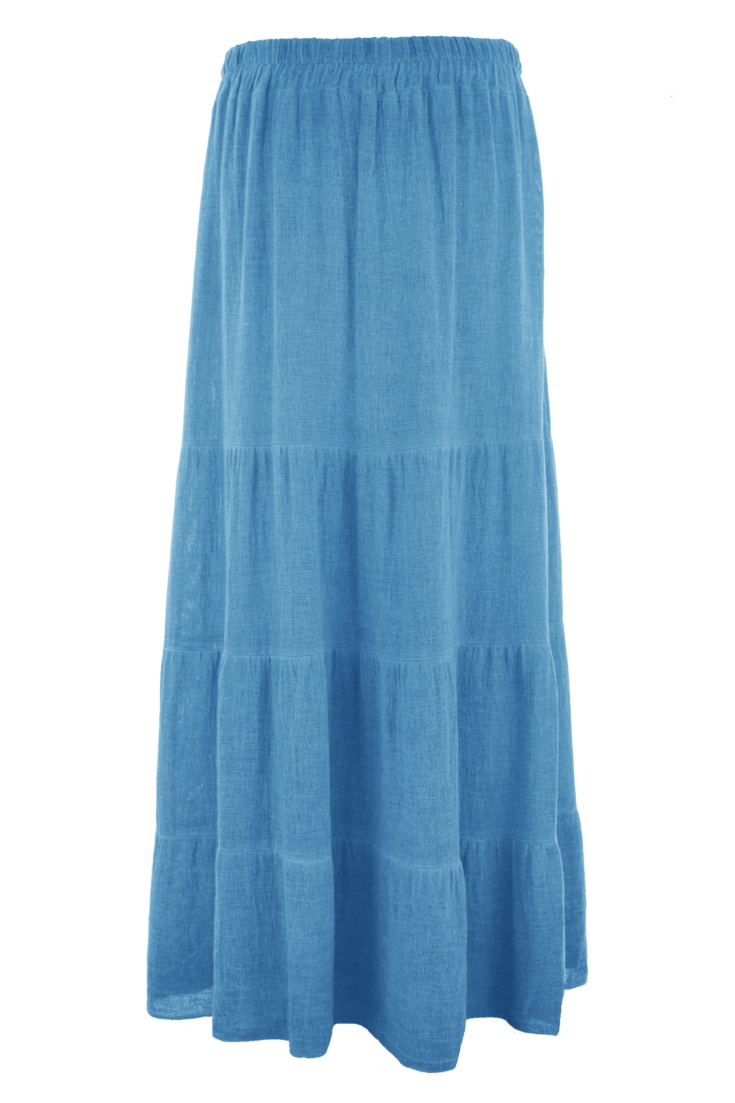 Tiered Teabag Linen Maxi Skirt