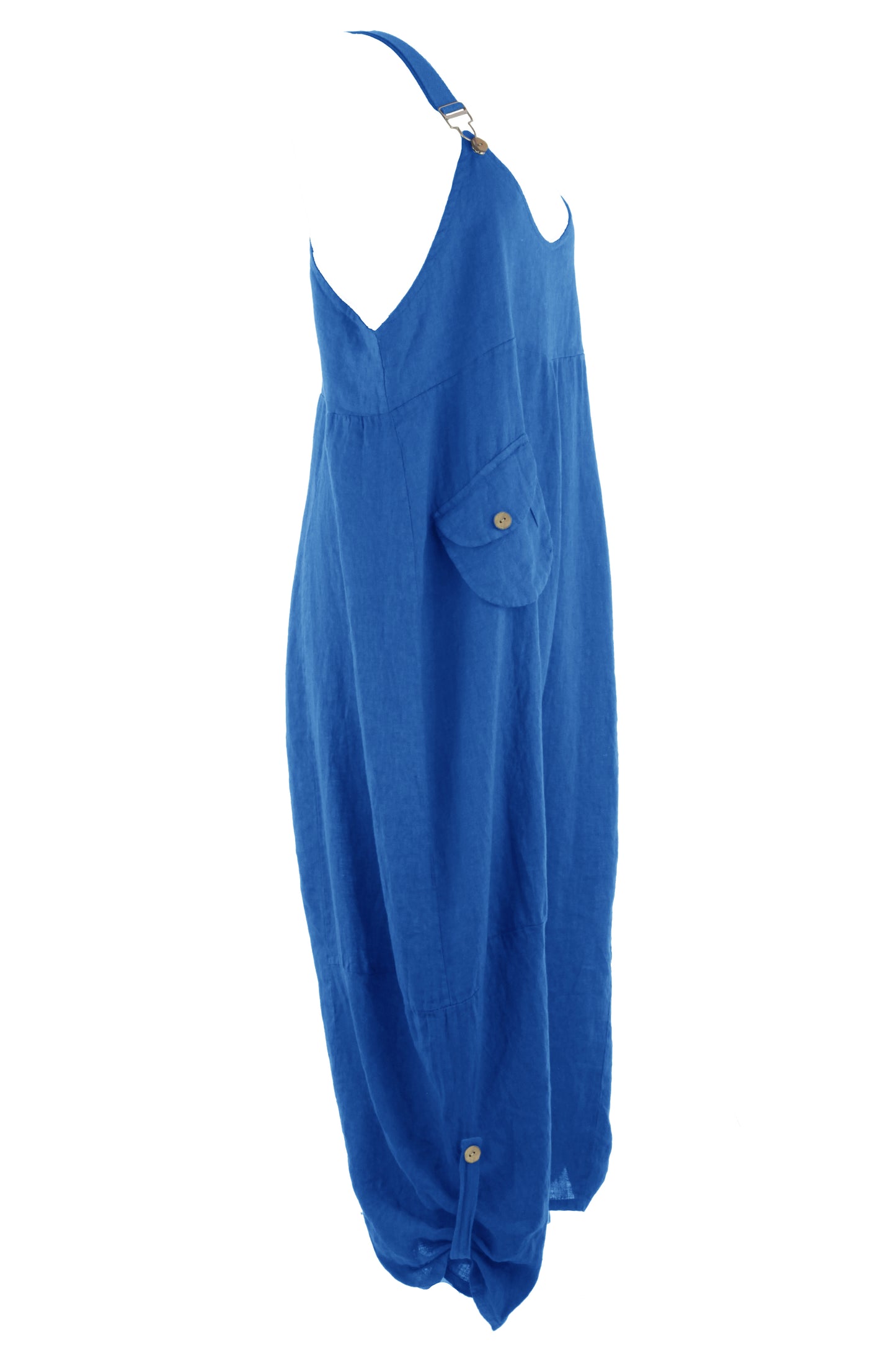 Flap Pocket Linen Jumpsuit