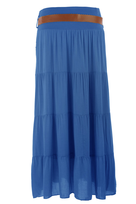 Crochet Tiered Belt Midi Skirt