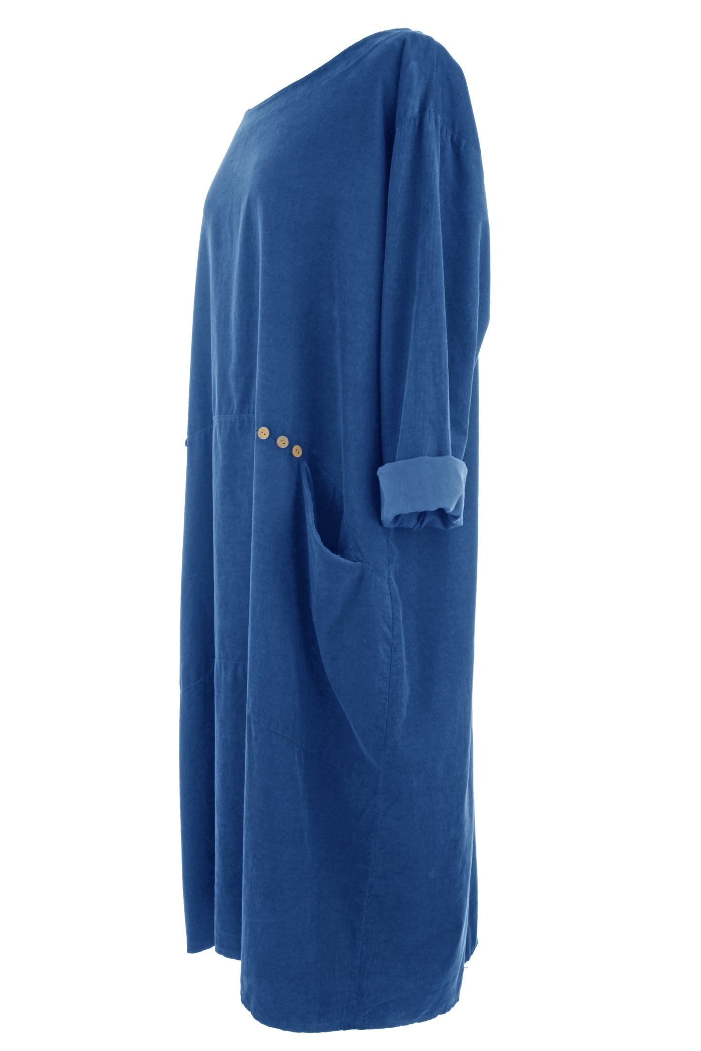 2 Pocket Button Detail Corduroy Midi