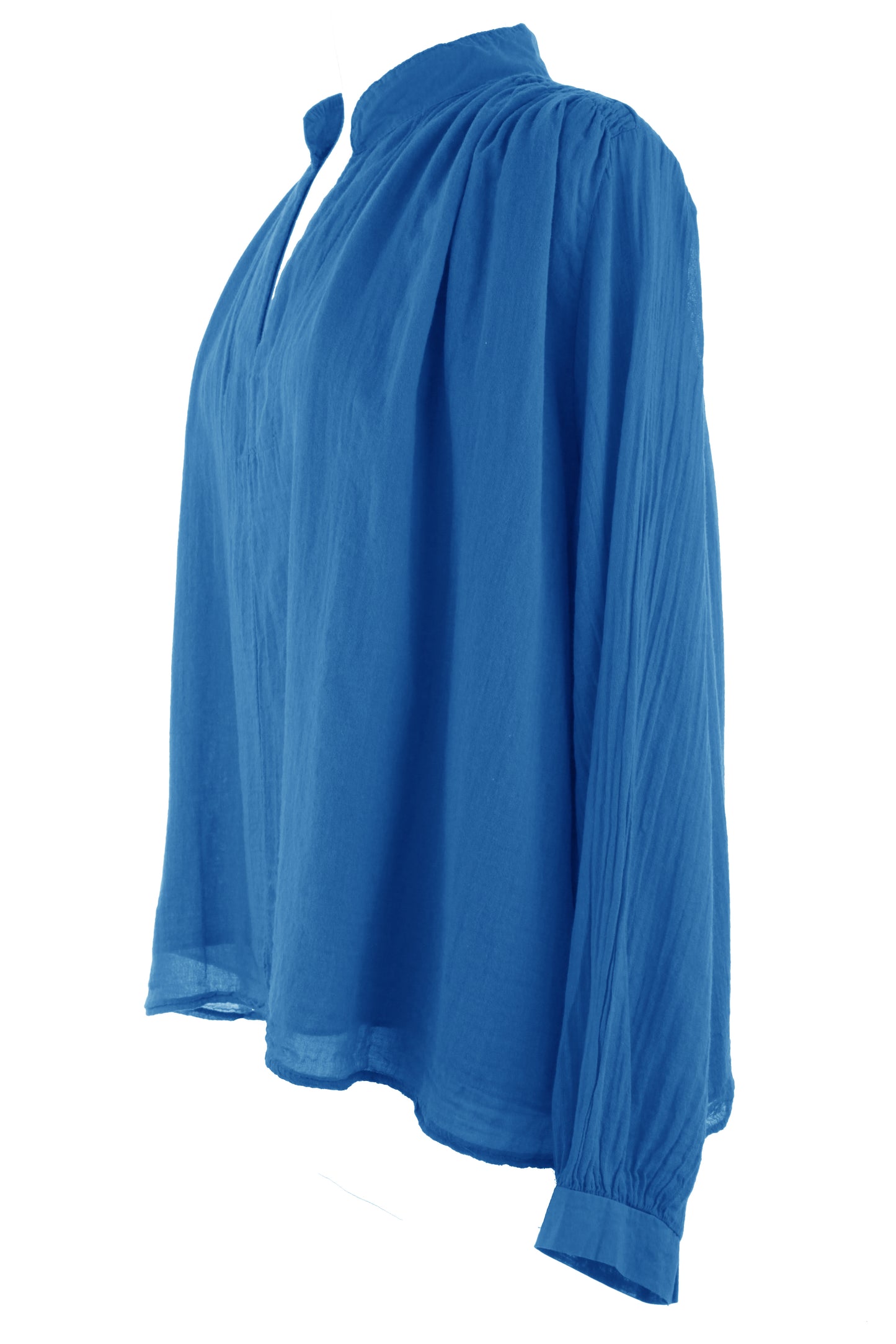 Ruched Shoulder Cotton Top