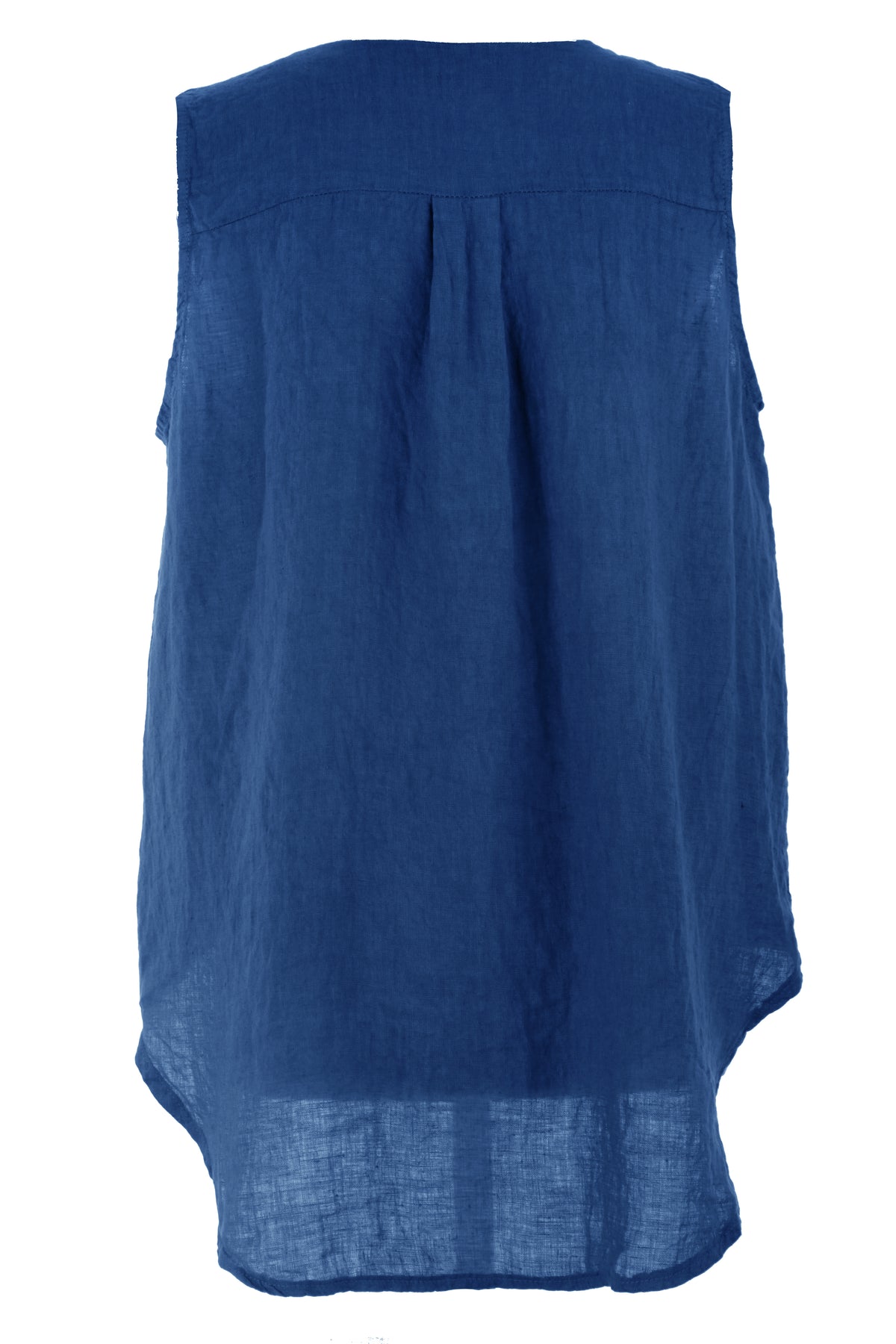 Sleeveless Button Detail Linen Top