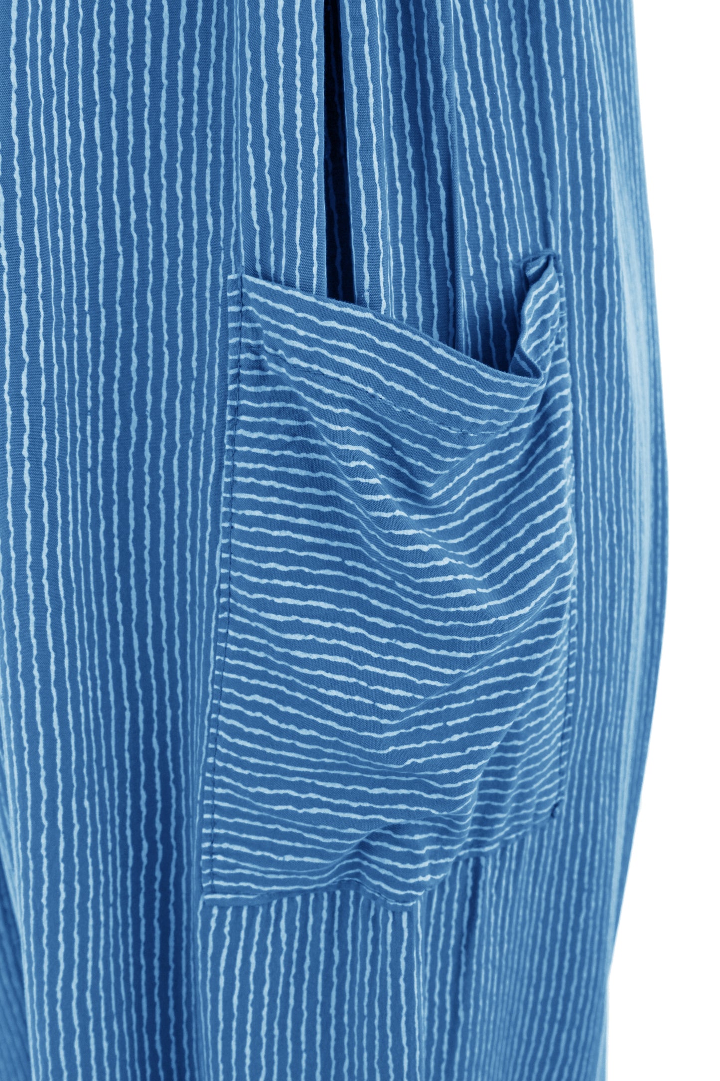 Button Detail Stripe Jumpsuit