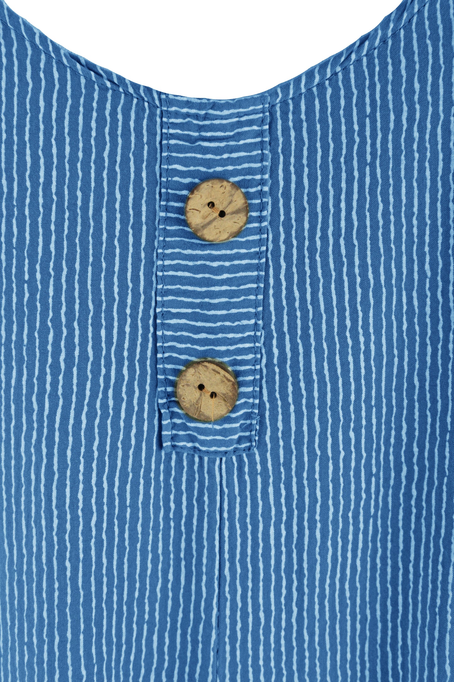 Button Detail Stripe Jumpsuit