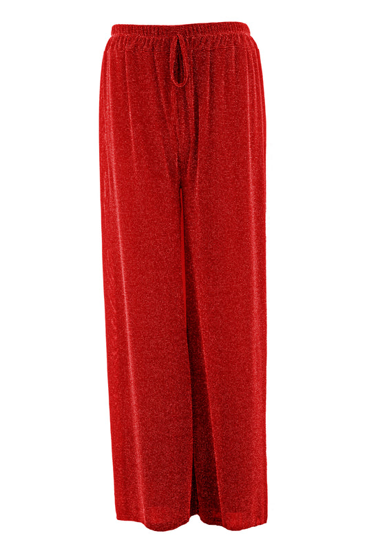 Wide Leg Lurex Trouser