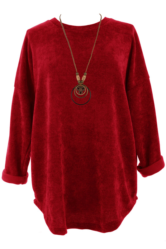 Chenille Necklace Top