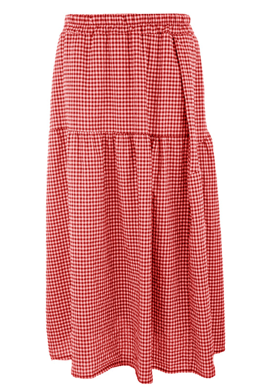2 Pocket Gingham Midi Skirt