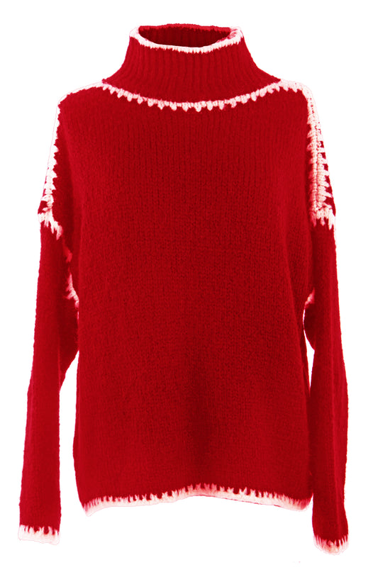 Stitch Detail Wool Jumper