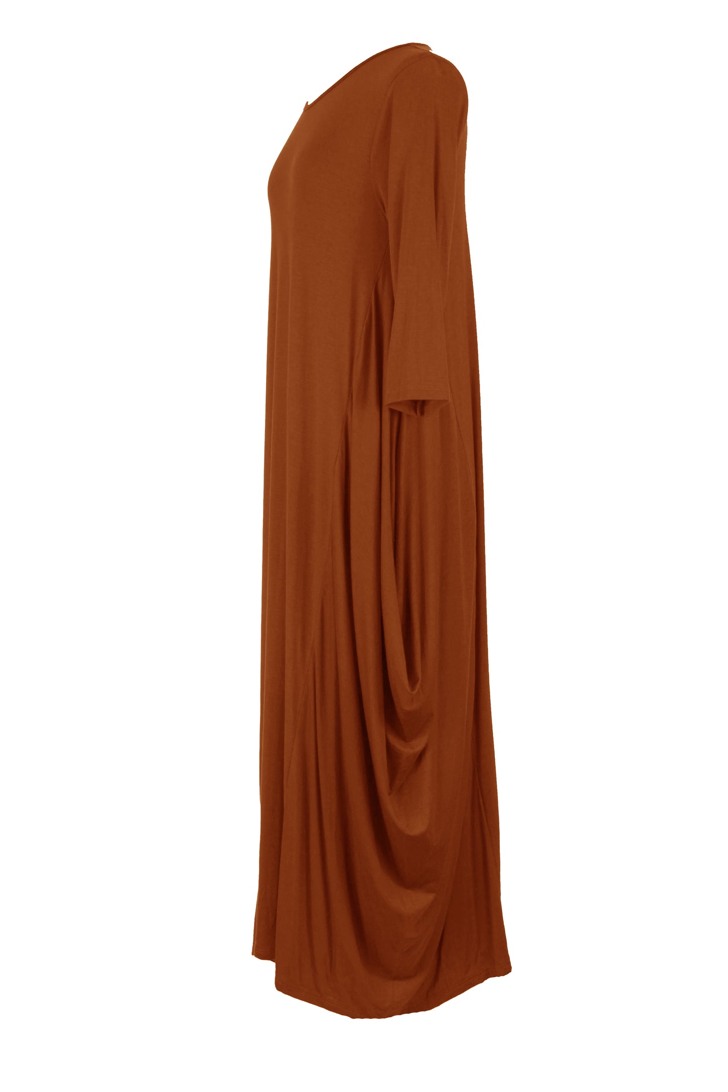 3/4 Sleeve Draped Dress