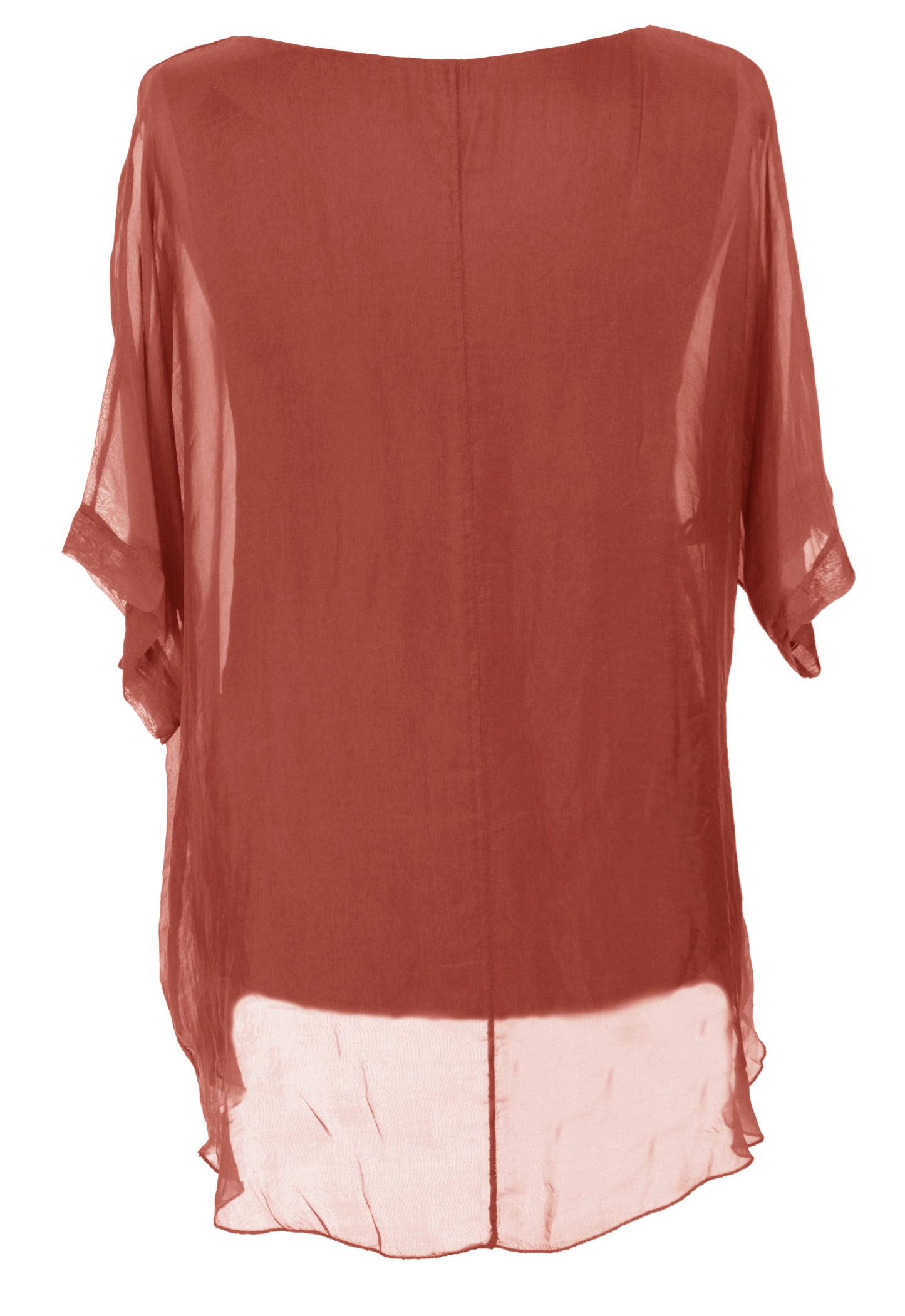 Frayed Hem Silk Top
