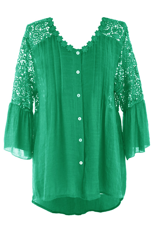 Crochet Lace Back Shirt