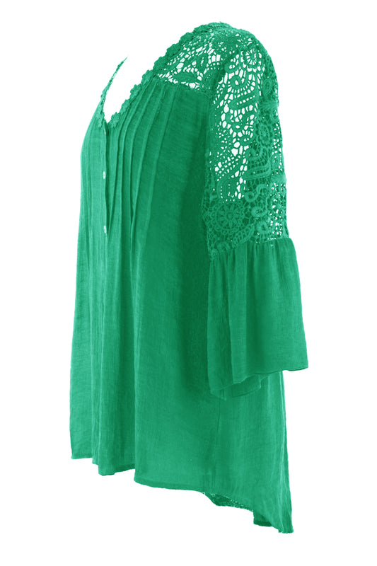 Crochet Lace Back Shirt